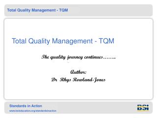 Total Quality Management - TQM