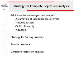 Strategy for Complete Regression Analysis