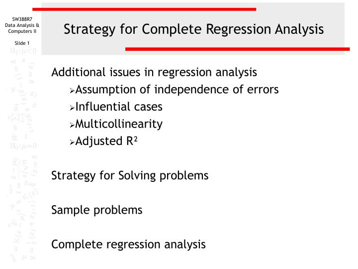 strategy for complete regression analysis