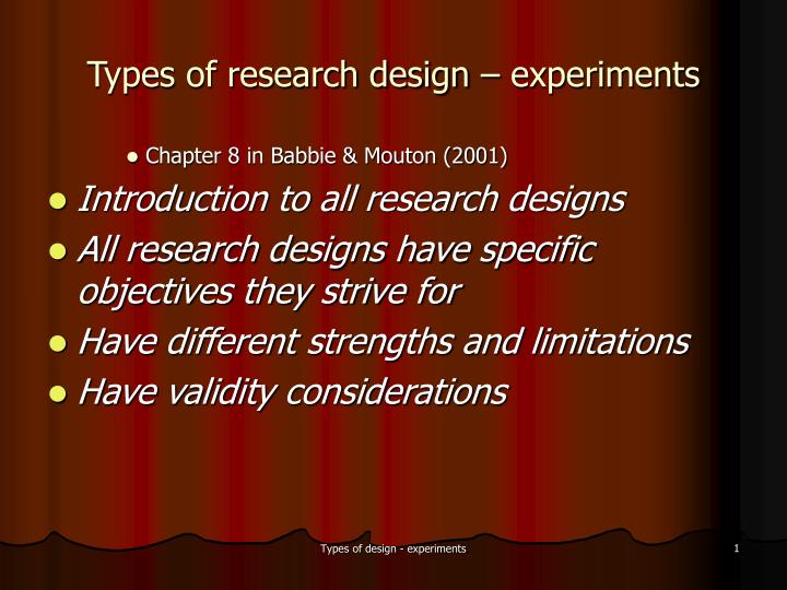 types of research design experiments