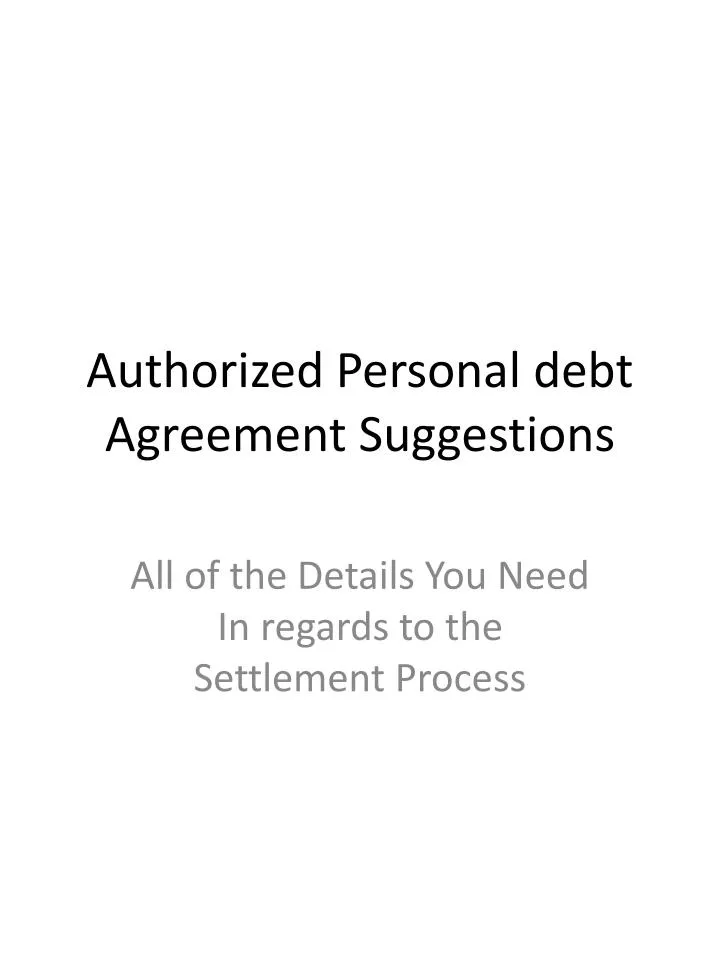authorized personal debt agreement suggestions