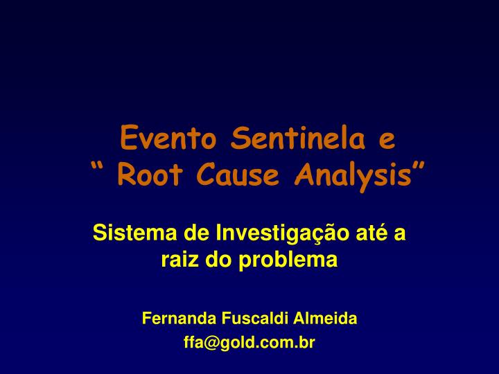 evento sentinela e root cause analysis