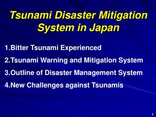 Tsunami Disaster Mitigation System in Japan