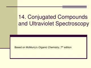 14. Conjugated Compounds and Ultraviolet Spectroscopy
