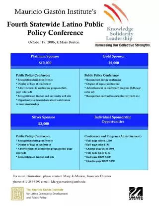 Mauricio Gastón Institute’s Fourth Statewide Latino Public Policy Conference