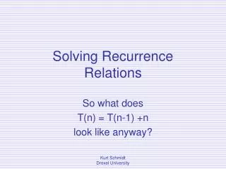 Solving Recurrence Relations
