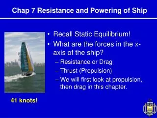 Chap 7 Resistance and Powering of Ship