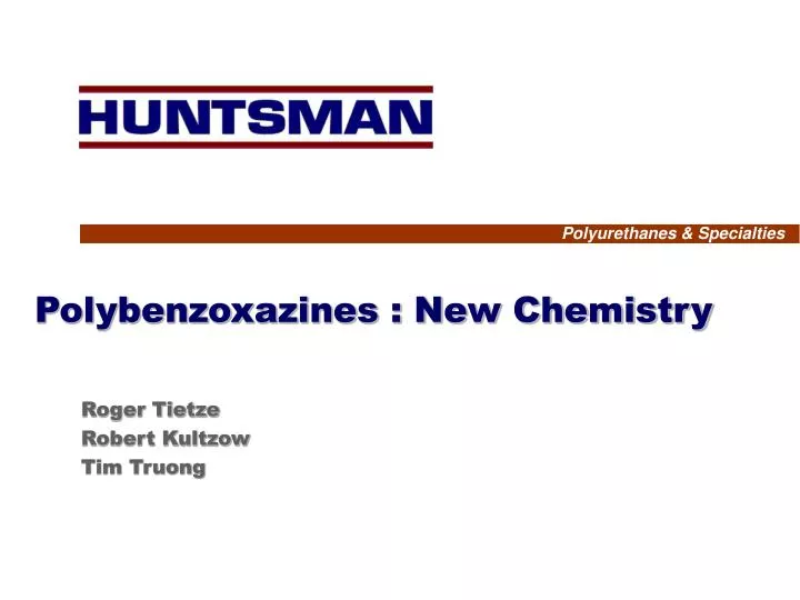 polybenzoxazines new chemistry
