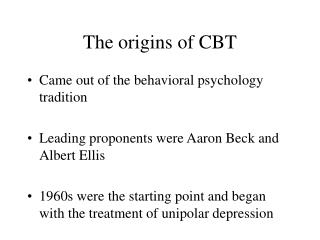 The origins of CBT