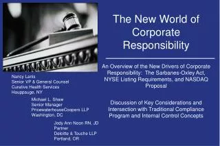 The New World of Corporate Responsibility