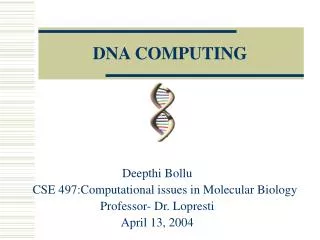 DNA COMPUTING