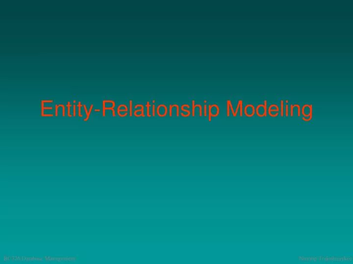 entity relationship modeling