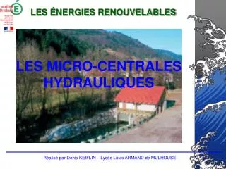 LES MICRO-CENTRALES HYDRAULIQUES