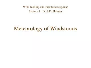 Meteorology of Windstorms