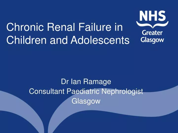 chronic renal failure in children and adolescents