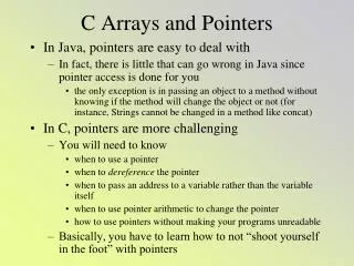 C Arrays and Pointers