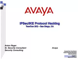 IPSec/IKE Protocol Hacking ToorCon 2K2 – San Diego, CA