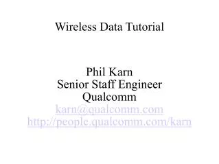 Wireless Data Tutorial