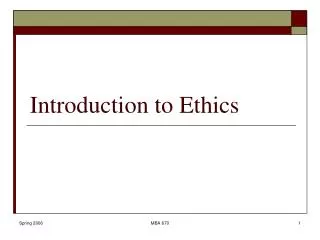 Introduction to Ethics