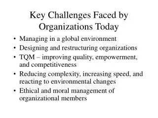 Key Challenges Faced by Organizations Today