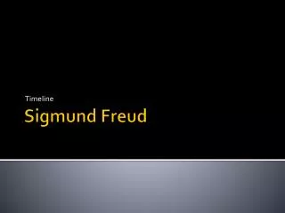 Sigmund Freud Biography
