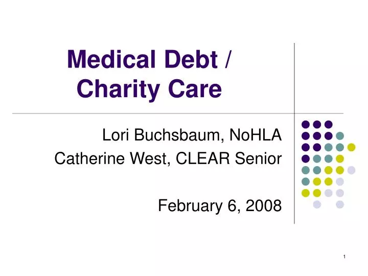medical debt charity care