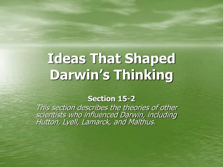 ideas that shaped darwin s thinking