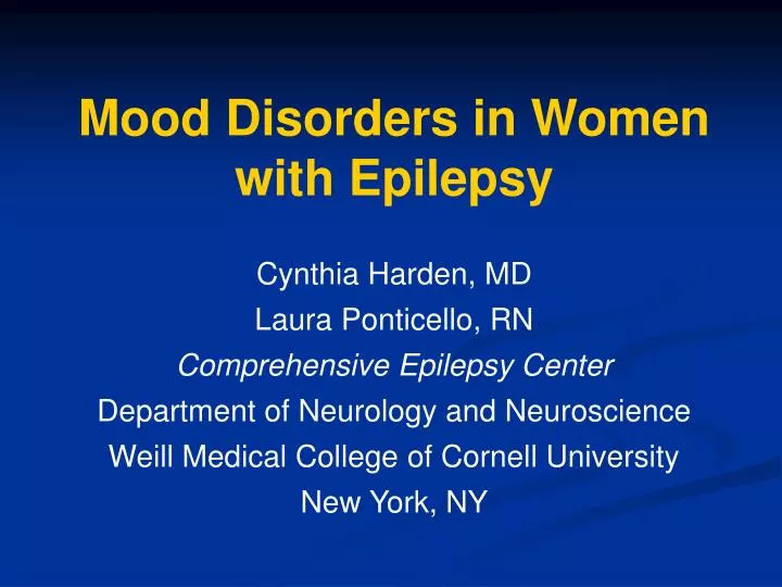 mood disorders in women with epilepsy