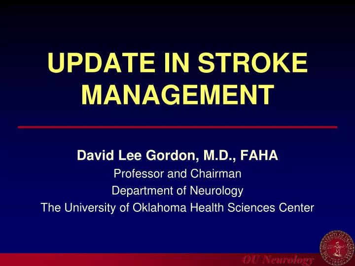 update in stroke management