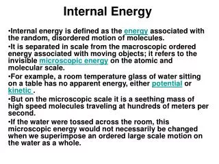 Internal Energy