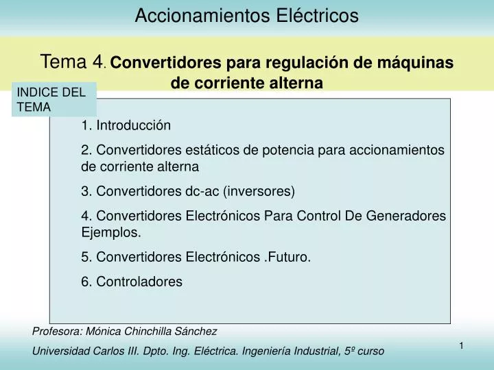 accionamientos el ctricos tema 4 convertidores para regulaci n de m quinas de corriente alterna