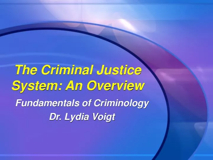the criminal justice system an overview