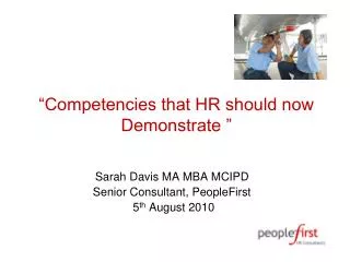 “Competencies that HR should now Demonstrate ”