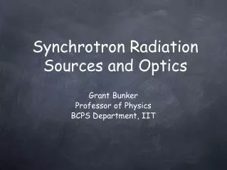 Synchrotron Radiation Sources and Optics