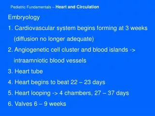Pediatric Fundamentals – Heart and Circulation