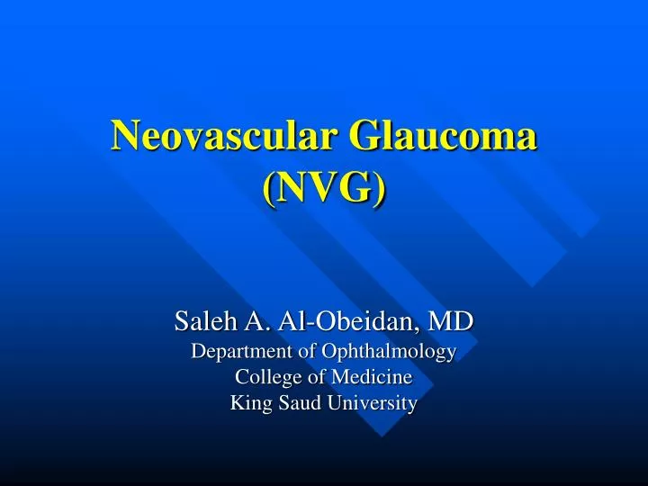 neovascular glaucoma nvg
