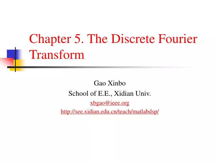 chapter 5 the discrete fourier transform