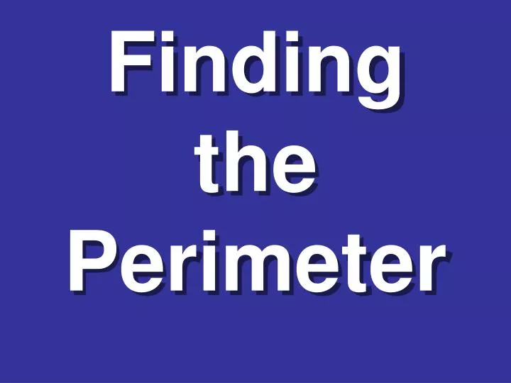 finding the perimeter
