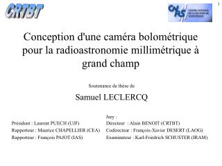 Conception d'une caméra bolométrique pour la radioastronomie millimétrique à grand champ