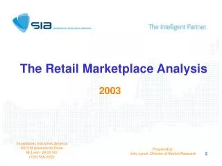 The Retail Marketplace Analysis