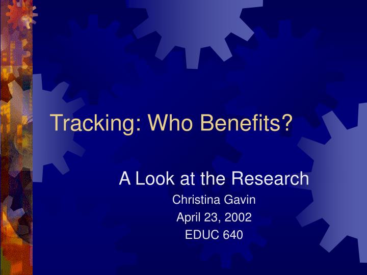 tracking who benefits