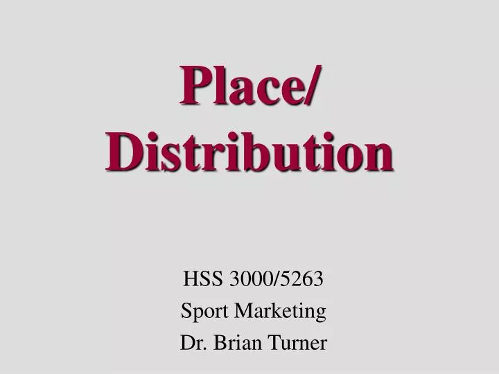 place distribution