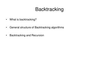 Backtracking