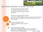 Disaster Nursing golden lecture - slide 1