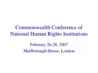 Commonwealth Conference of National Human Rights Institutions