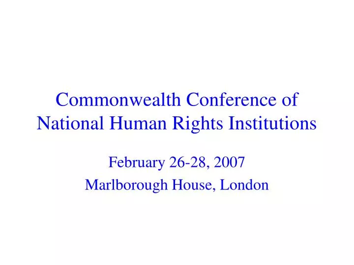 commonwealth conference of national human rights institutions