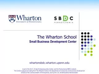 The Wharton School Small Business Development Center