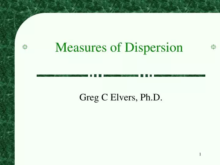 measures of dispersion