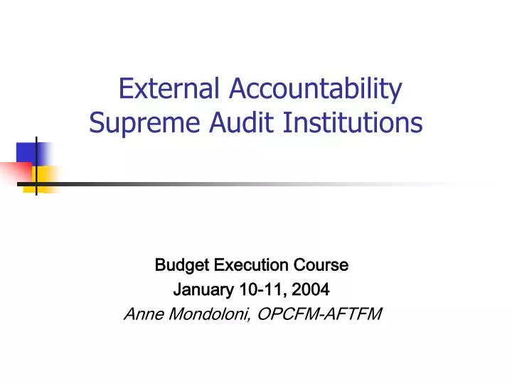 external accountability supreme audit institutions
