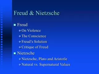 Freud &amp; Nietzsche